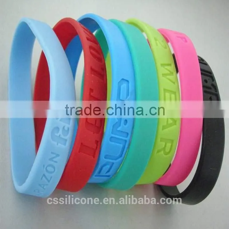 Bulk cheap silicone bracelet/ Color Filled Silicone Wristband/meaningful silicone wristbands factory wholesale