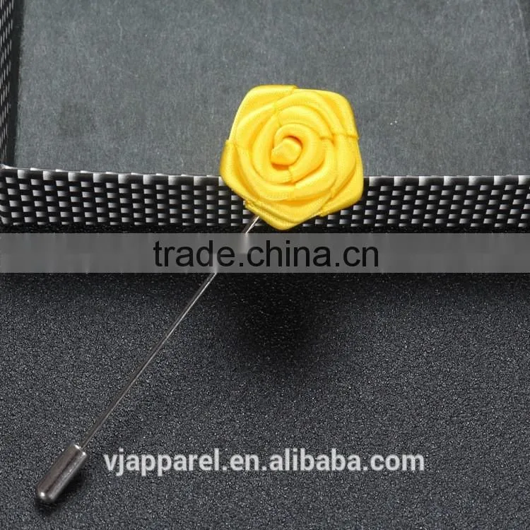 Custom handmade felt fabric rose lapel pins rolling flower pins
