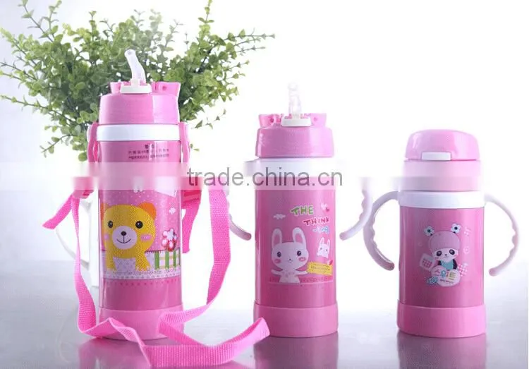 cartoon double handle vacuum cup with three volume