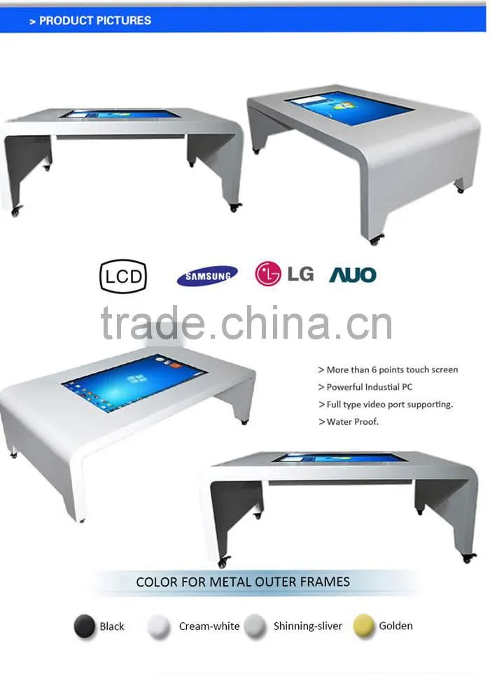 32 inch 42 inch 46 inch touch screen coffee table with wifi/lan/pc/3g/game table (chestnuter)