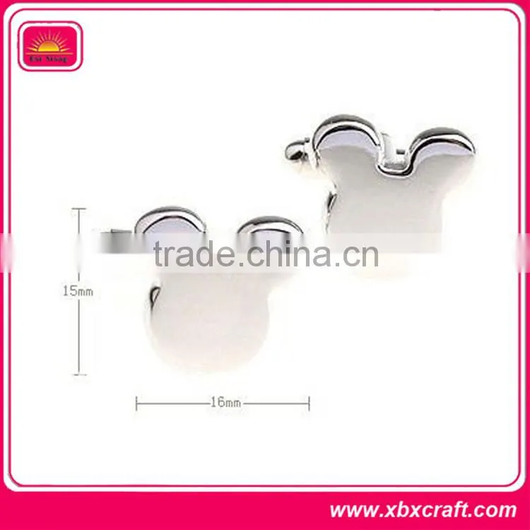 Polished and ornament silver plated cufflinks