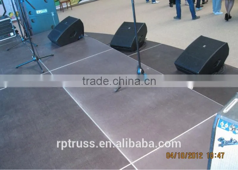 Hot selling RP aluminum plywood portable stage with adjustable legs