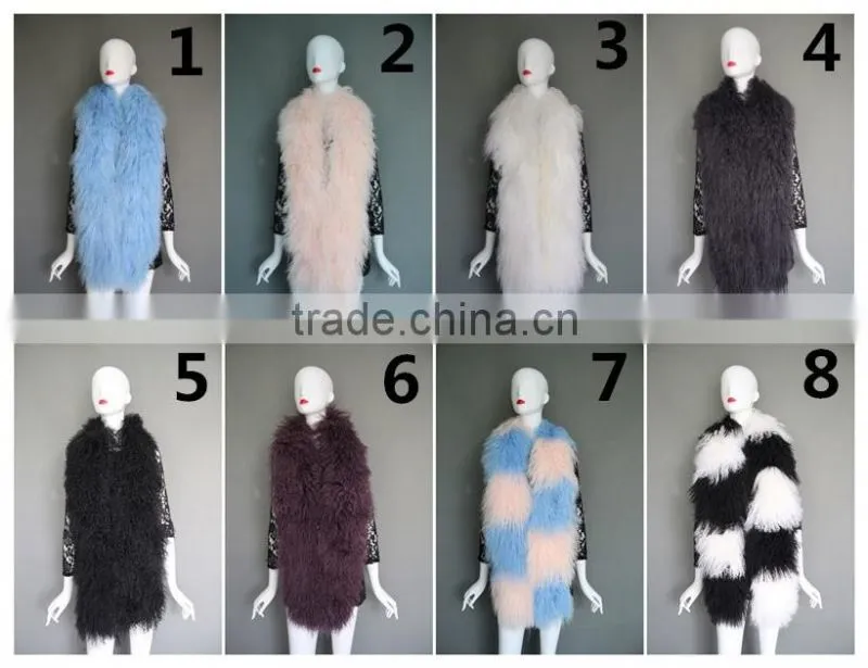Big fur tibet lamb scarf colorful scarf warm winter scarf long fur scarf for 2016 winter fashion