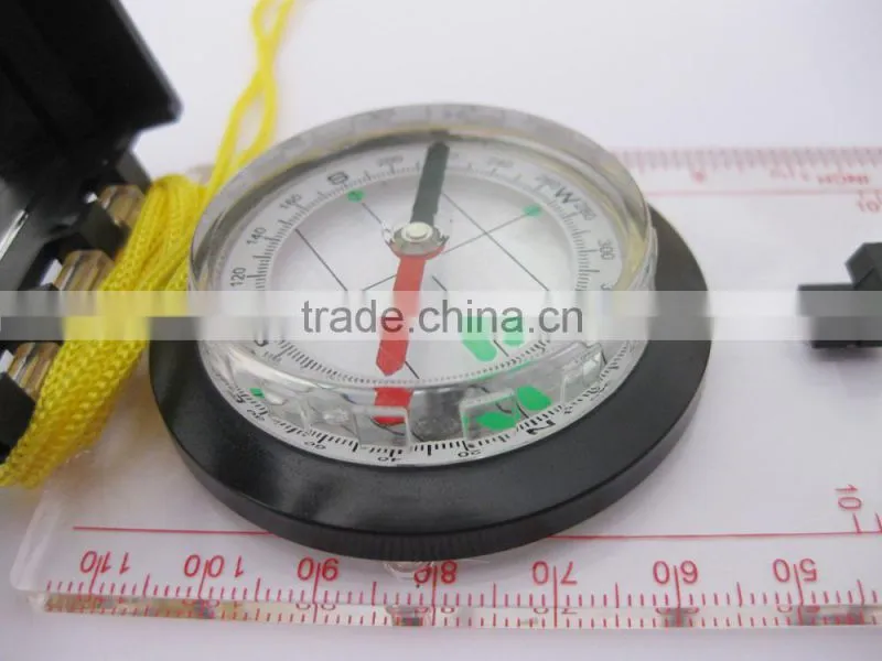 Standard Military folding ruler map compass/map Compass with mirror