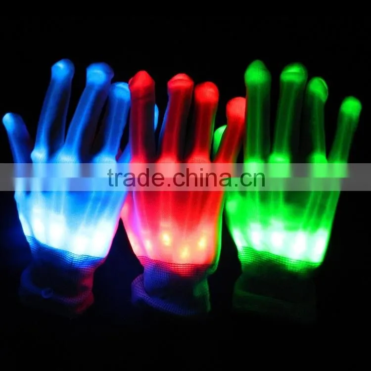 2016 halloween led fiber cheering glove,led gloves