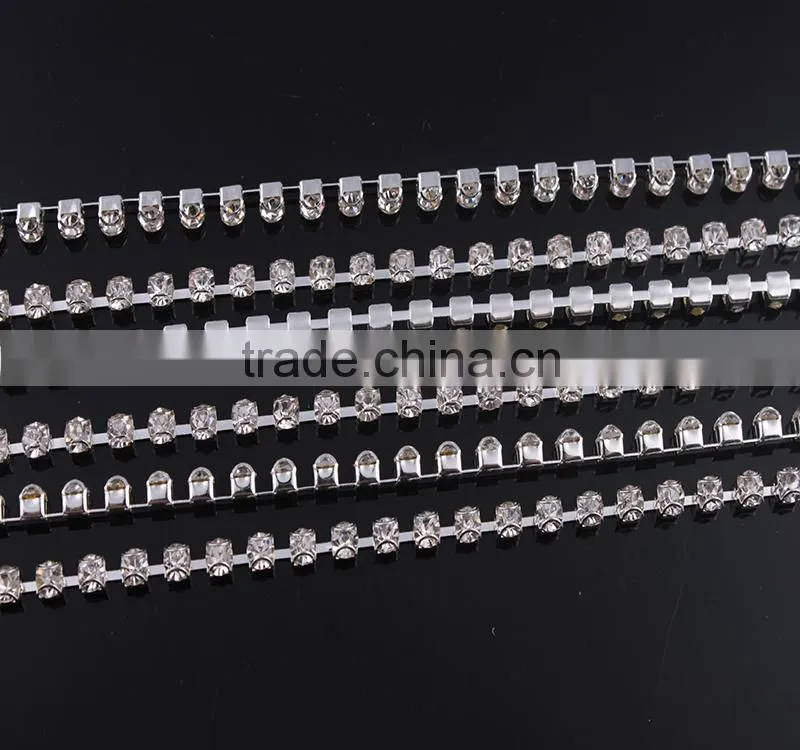 Machine cut good quality crystal rhinestone wholesale cup chain