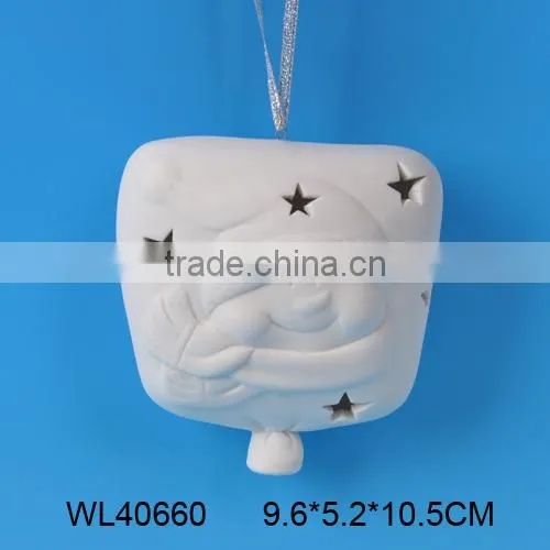 Decorative white porcelain lighted santa claus outdoor christmas decorations with led light