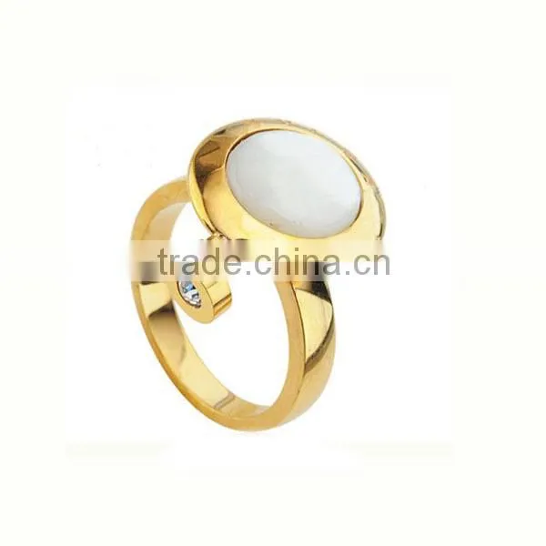 Fashion jewelry high quality stainless steel wedding different types stones rings single stone ring blue stone ring (LR9418)