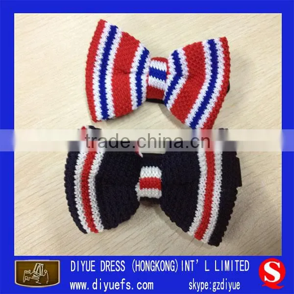 Black And Red Stripe Silk Knitted Bowties