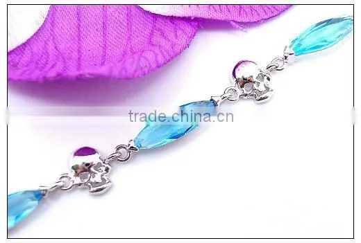 Austrian Crystal Skull Bracelet, Skull Bracelet Jewelry Wholesale, 925 Silver Bracelet Skull