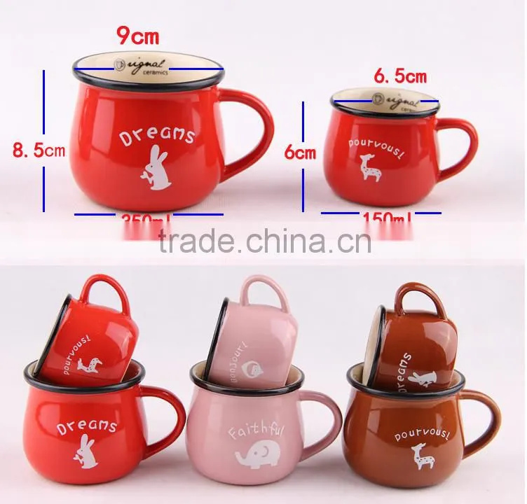 Hot sales red and white couple creamic Mug
