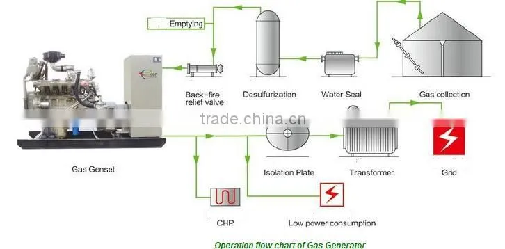1MW gas generator parallel to 4MW power plant