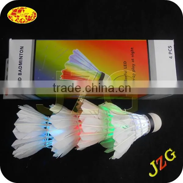 Sporting equipment badminton multi-color led lighted badminton