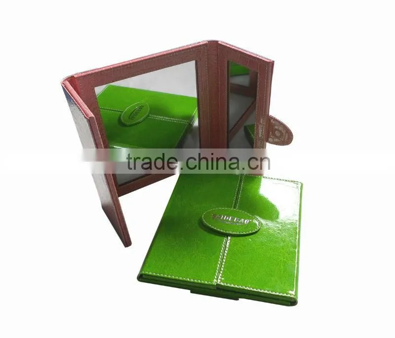 new style leather foldable cosmetic mirror