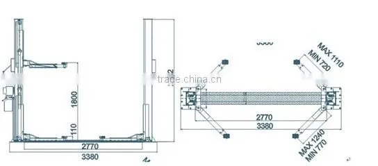 JUNHV hot selling two post auto lift with CE certificate JH-4000FS
