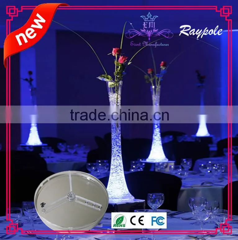Rechargeable multi-color led centerpiece light base 6 inch led vase lighting base for wedding/ party decoration