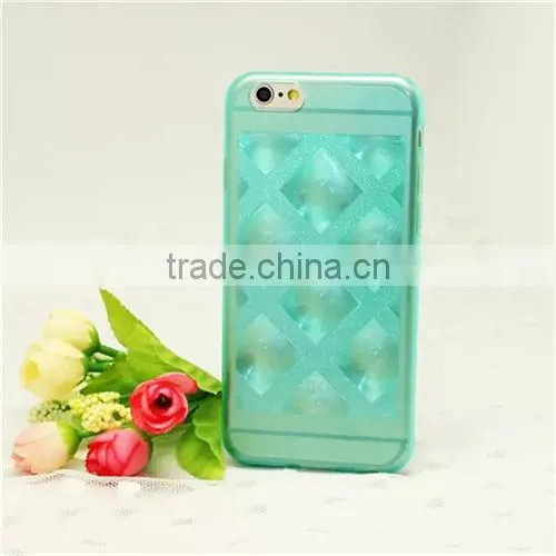 rhombus design transparent cover for iPhone 6 plus case TPU material, soft tpu case for iphone 6