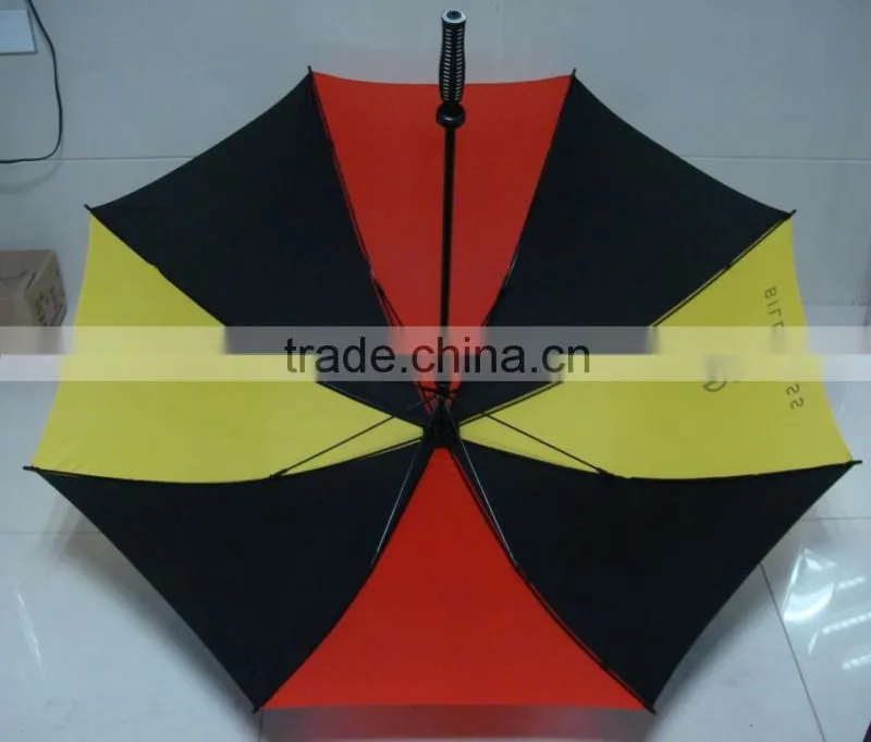 red yellow black combination multi-color fiberglass fashion golf Umbrella