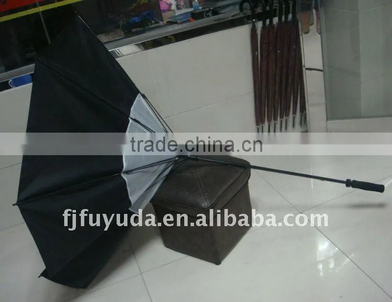 big black double layers strong windproof golf umbrella