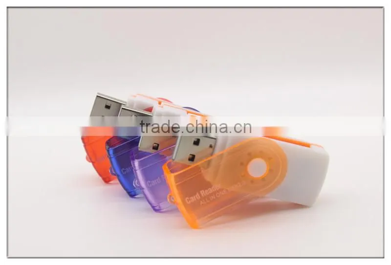 mini colorful rotatable smart chip card writer and reader with 4 slots(OS-CR135)