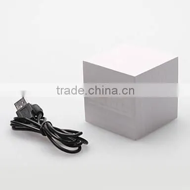 White Light Desktop Cubic Mini Digital LED Wooden Alarm Clock