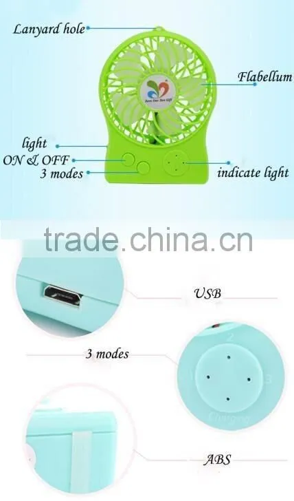 Desktop Travel USB mini fan with battery
