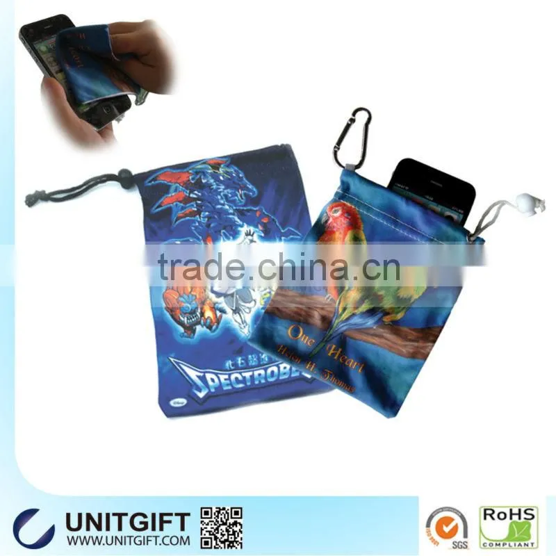First class microfiber custom cell phone pouch gps tracking wristband