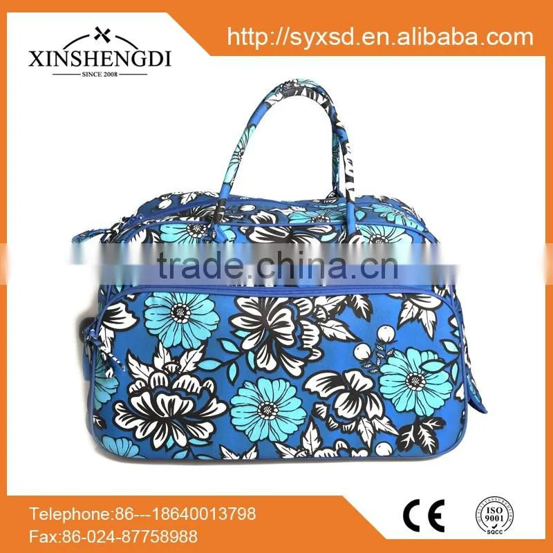 IR016 2016 New Design Quilted Duffel Cotton Travel Tote Bag