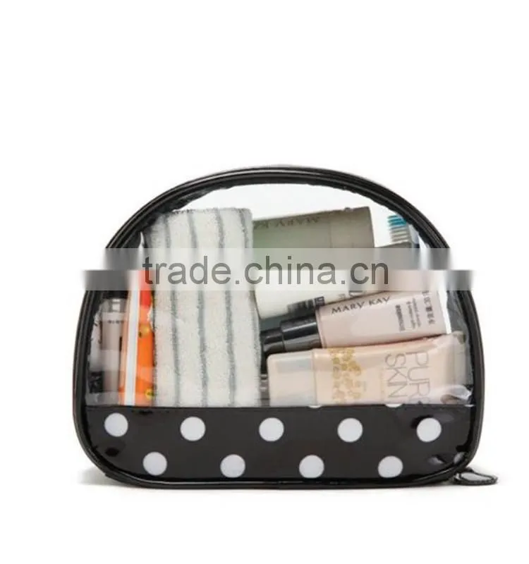 Wholesale promotional folding transparent clear pvc zipper pvc travel bag