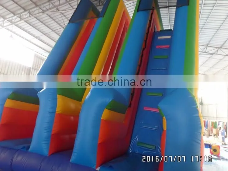 2016 new design high inflatable water slide double lane wet slide