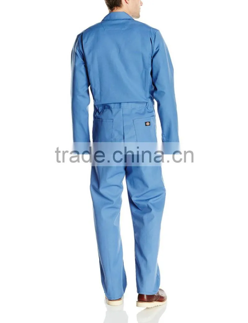 OEM 65% 00pyester 35% cotton anti crinkle blue mechanic long sleeve Coverall high quality uniform