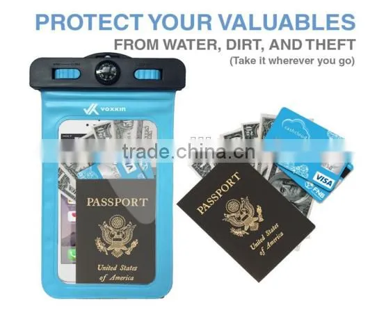 PREMIUM QUALITY Universal Waterproof Case including ARMBAND COMPASS LANYARD - Best Water Proof, Dustproof, Snowproof Bag