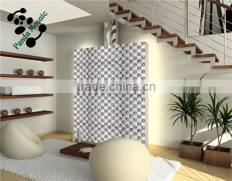 SMG04 elegant silver foil wallpaper hand cut wall tile design picture silver mosaic waterproof glass mosaic wall