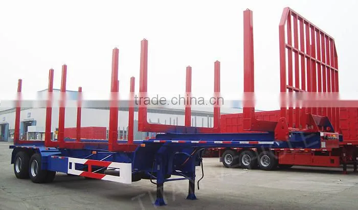 China new timber wood semi trailer lumber transport vehicle for sale