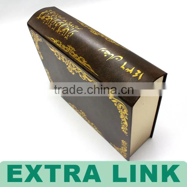 Top sell fake book foil golden logo the best chocolate packaging