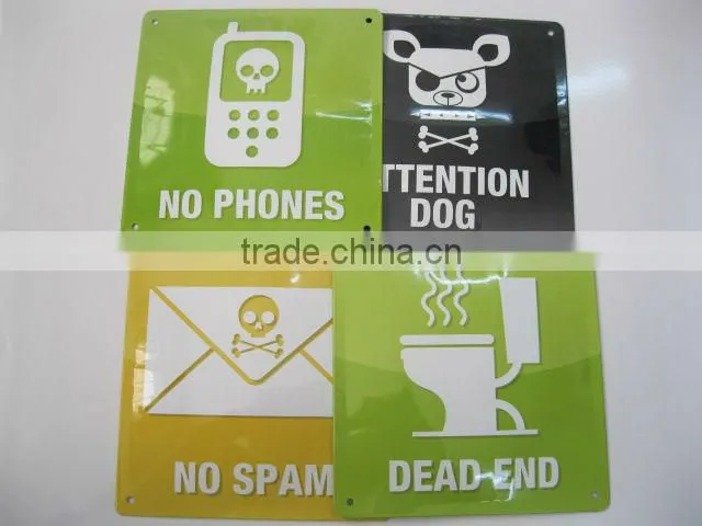 metal toliet sign embossed cheap metal tin plate warning board