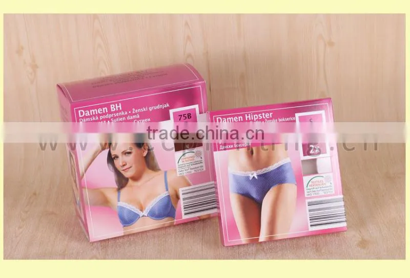 High quality flat pack women underwear packaging box design