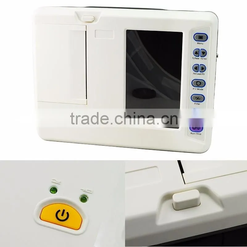 CE ISO 18 months warranty 7 inch LCD 12-lead ECG signal Digital 6-channel Electrocardiograph