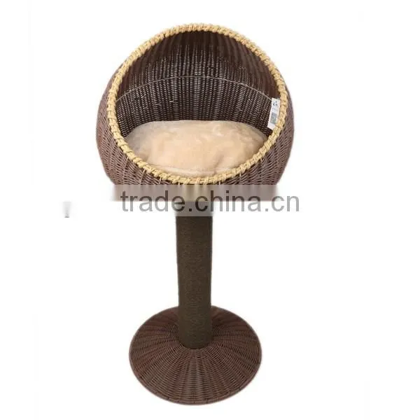 S&D pe rattan handmade dog bed plastic pet house with stand