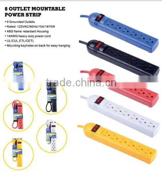 H70199 6 outlet mountable power strip