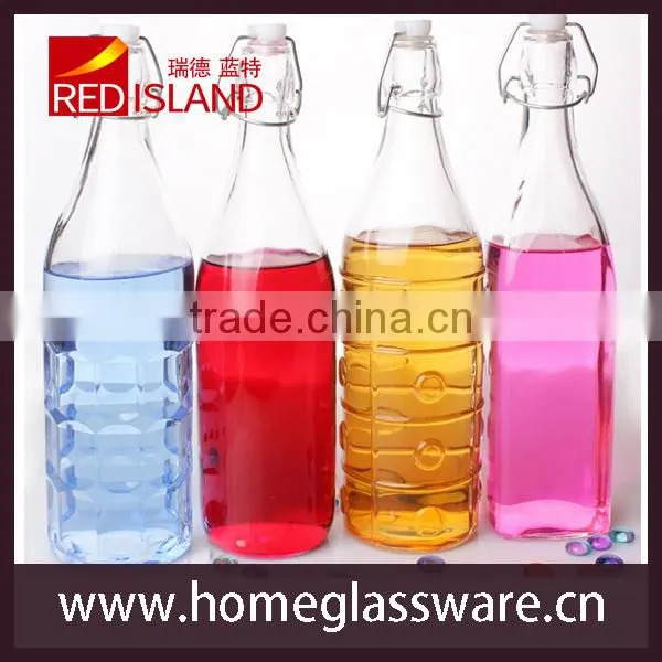 VINTAGE GLASS BOTTLE natural mineral water bottle with metal lock