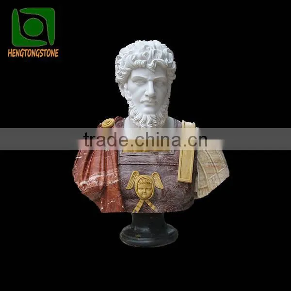 Hand Carved Marble Man Bust Statue for Sale