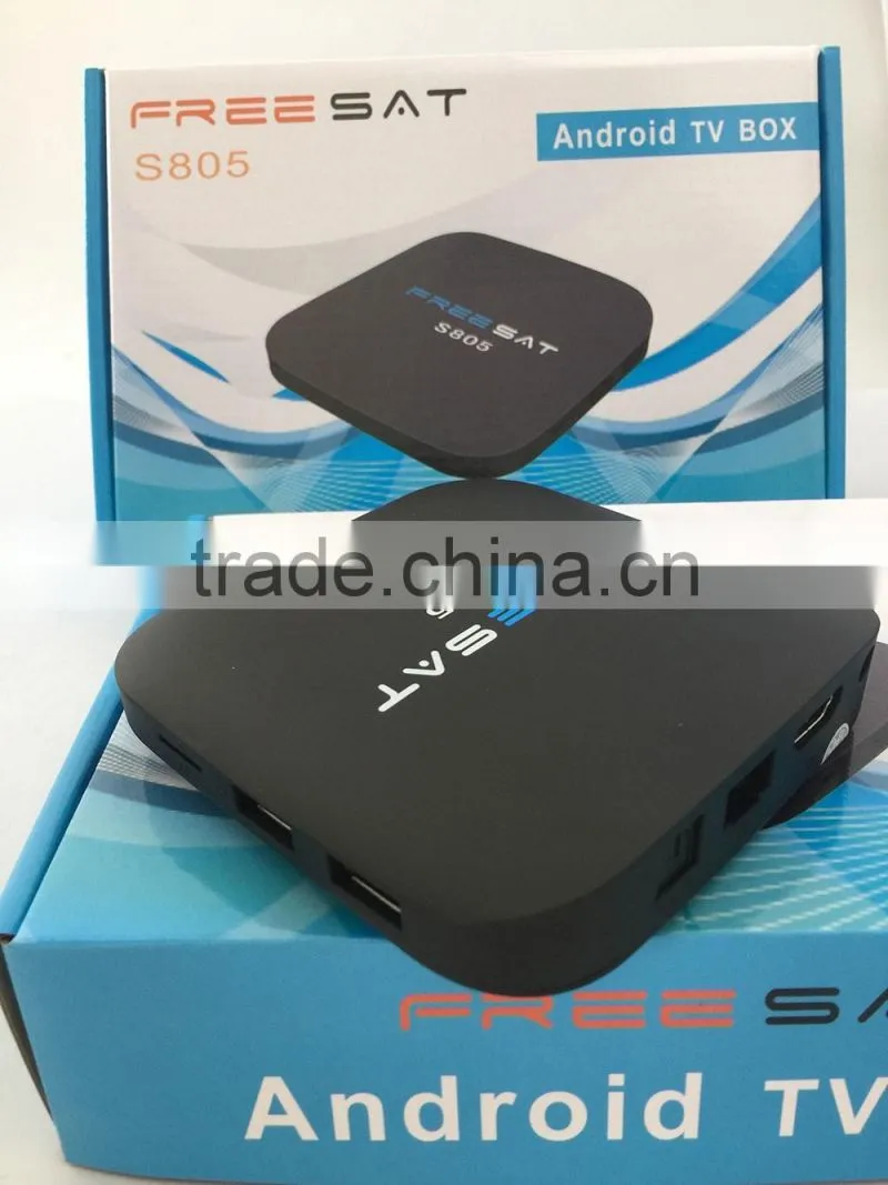 Freesat Amlogic S805 Quad core android 4.4.2 tv box support bluetooth 4.0,, 1G+8G, Amlogic android TV box