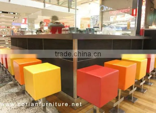 Custom sized solid surface bar counter