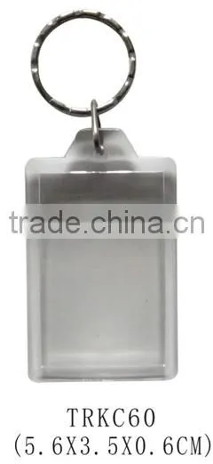 Promotional clear transparent square shape photo frame acrylic keychain