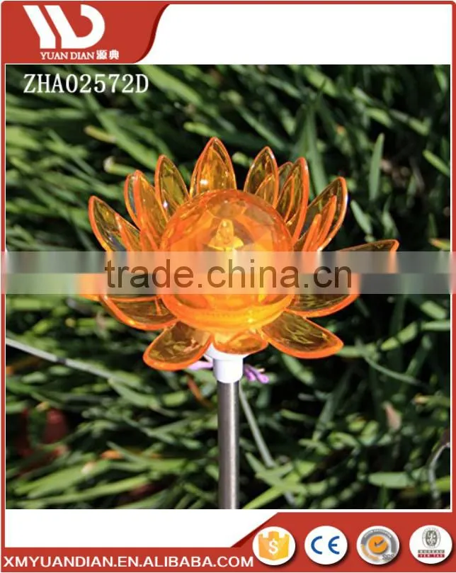 Solar Powered Iron Garden Flower Stake Rotating Solar Garden Lights