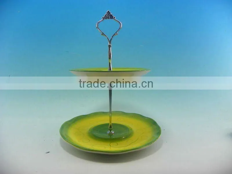Hot sale Christmas decoration Ceramic Cake stands