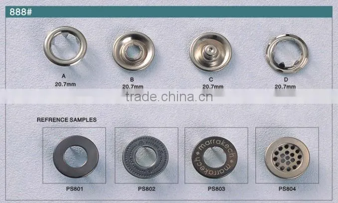 metal prong snap buttons with different sizes for bag and clothes
