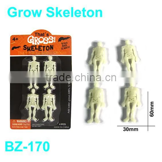 Plastic Grow and Glow Skeleton Toys
