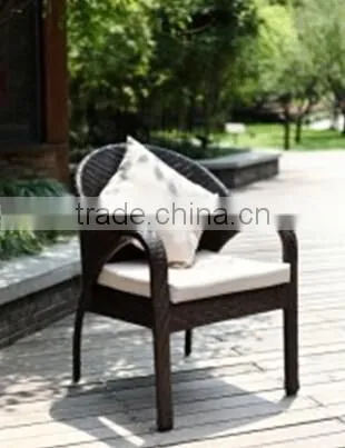 Outdoor Patio All Weather Waterproof Black PE Rattan Armchair